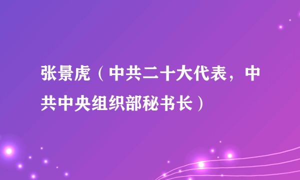 张景虎（中共二十大代表，中共中央组织部秘书长）