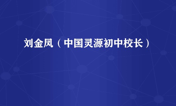刘金凤（中国灵源初中校长）