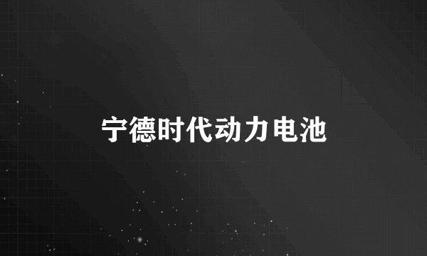 宁德时代动力电池