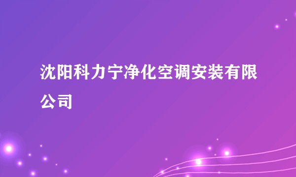 沈阳科力宁净化空调安装有限公司
