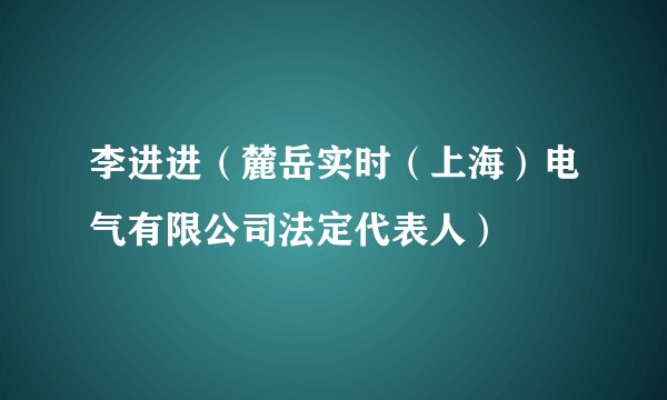 李进进（麓岳实时（上海）电气有限公司法定代表人）
