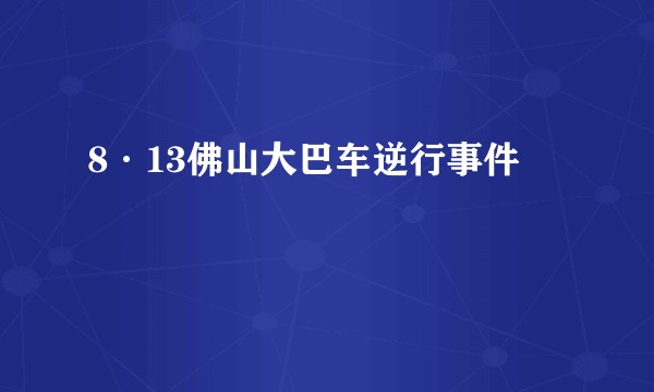 8·13佛山大巴车逆行事件