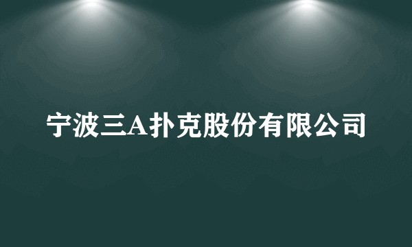 宁波三A扑克股份有限公司