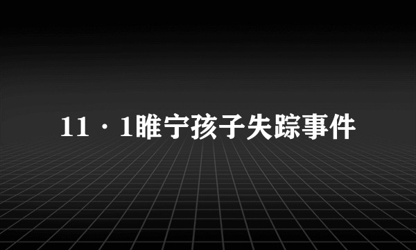 11·1睢宁孩子失踪事件