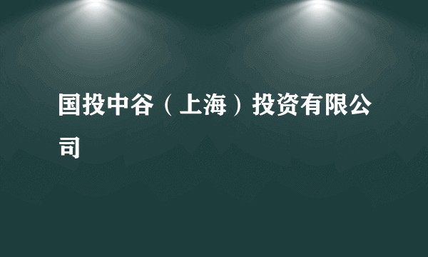 国投中谷(上海)投资有限公司