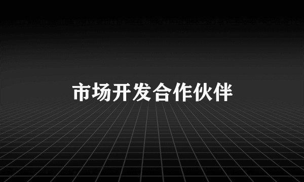 市场开发合作伙伴