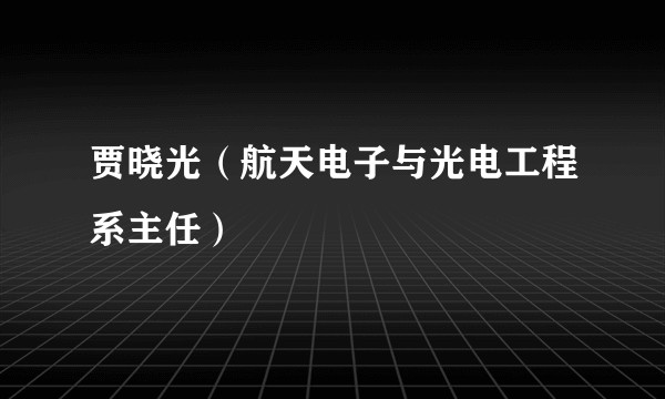 贾晓光（航天电子与光电工程系主任）