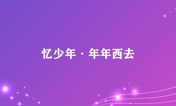 忆少年·年年西去
