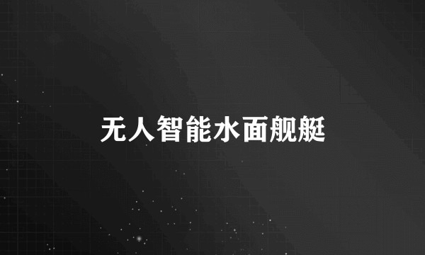 无人智能水面舰艇