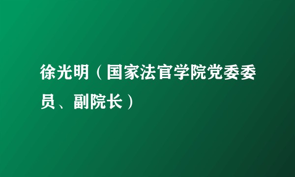 徐光明（国家法官学院党委委员、副院长）