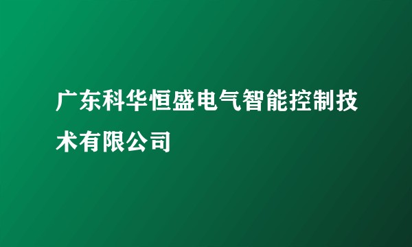 广东科华恒盛电气智能控制技术有限公司