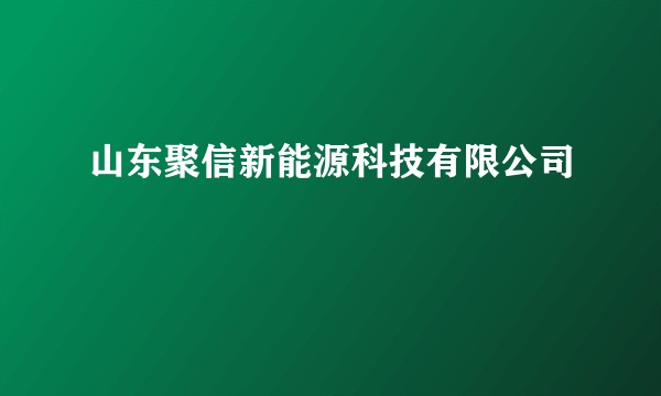 山东聚信新能源科技有限公司