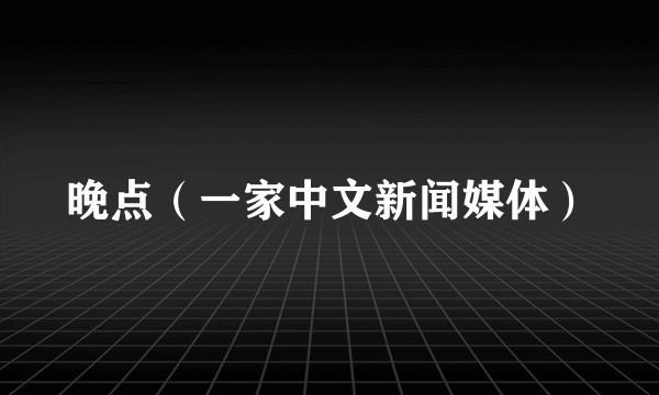 晚点(一家中文新闻媒体)