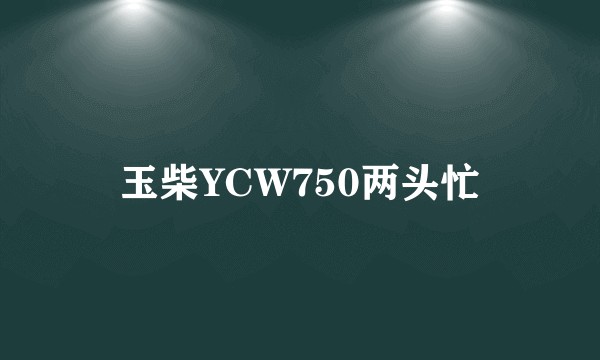 玉柴YCW750两头忙