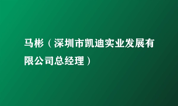 马彬（深圳市凯迪实业发展有限公司总经理）