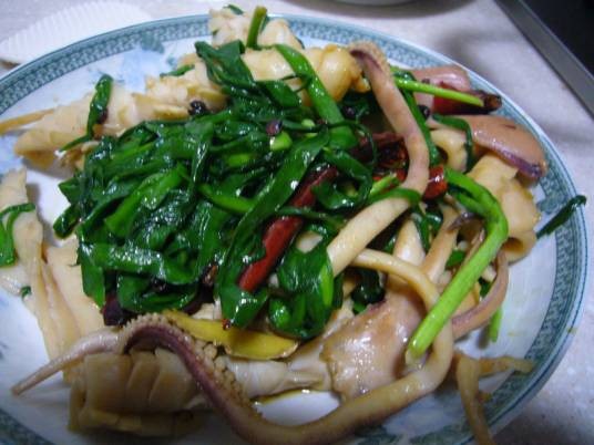 干鱿鱼爆炒韭菜