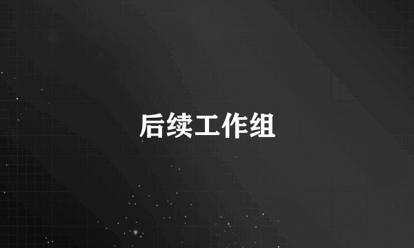 后续工作组