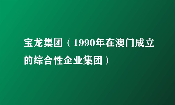 宝龙集团（1990年在澳门成立的综合性企业集团）