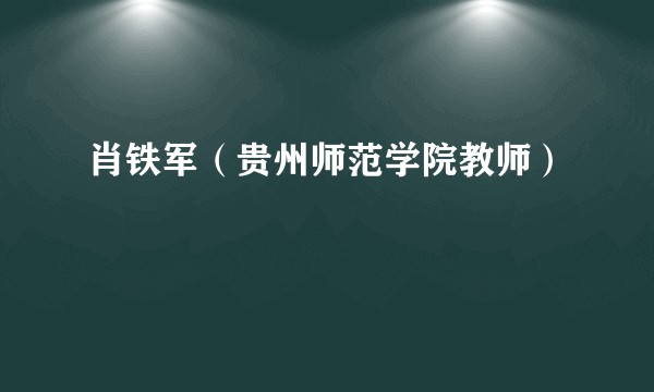 肖铁军(贵州师范学院教师)