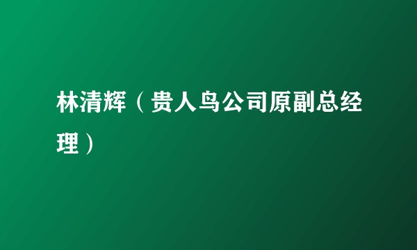 林清辉（贵人鸟公司原副总经理）