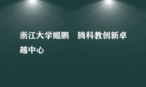 浙江大学鲲鹏昇腾科教创新卓越中心