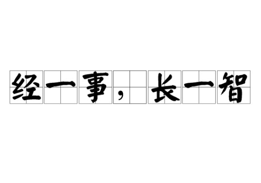 经一事，长一智