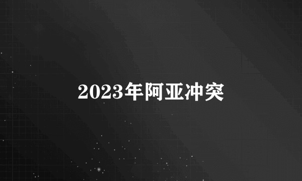 2023年阿亚冲突