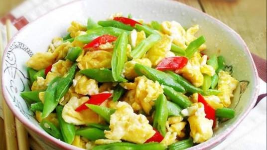 四季豆炒鸡蛋