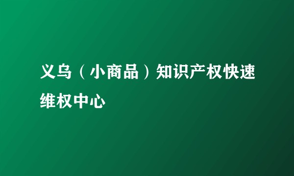 义乌（小商品）知识产权快速维权中心