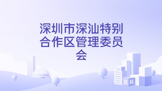 深圳市深汕特别合作区管理委员会（深圳市深汕特别合作区的政府管理机构）