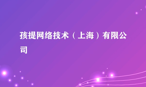 孩提网络技术（上海）有限公司
