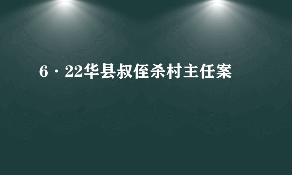 6·22华县叔侄杀村主任案