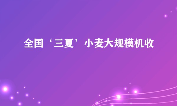 全国‘三夏’小麦大规模机收