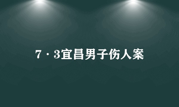 7·3宜昌男子伤人案