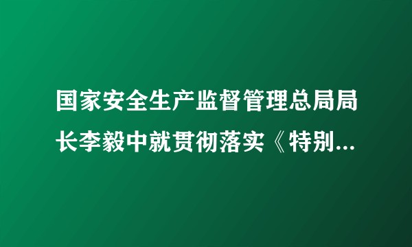 国家安全生产监督管理总局局长李毅中就贯彻落实《特别规定》答记者问