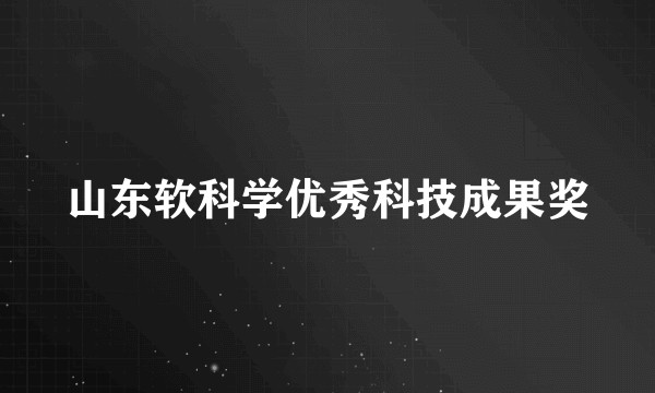 山东软科学优秀科技成果奖