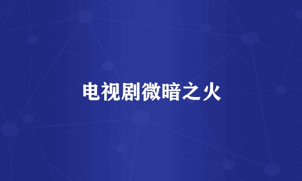 电视剧微暗之火