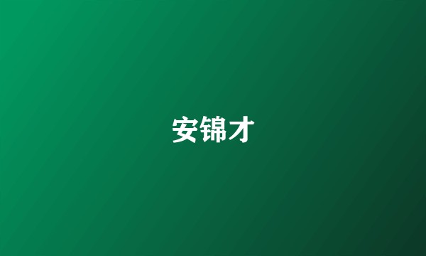 安锦才