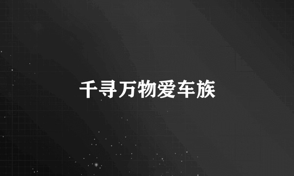 千寻万物爱车族