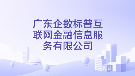 广东企数标普互联网金融信息服务有限公司