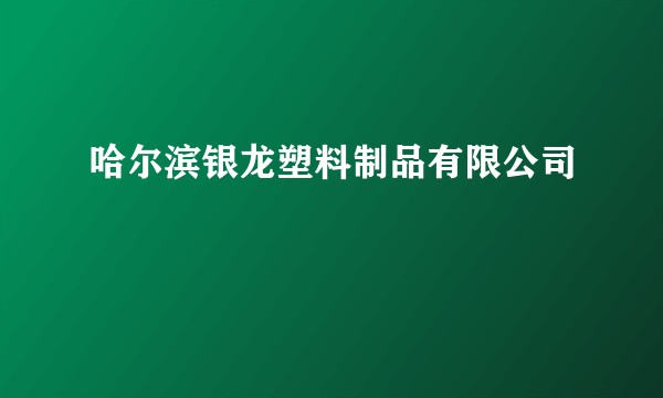 哈尔滨银龙塑料制品有限公司