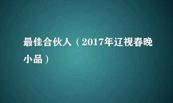 最佳合伙人（2017年辽视春晚小品）