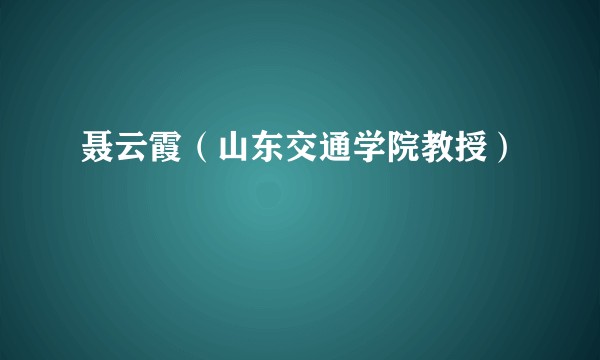 聂云霞（山东交通学院教授）