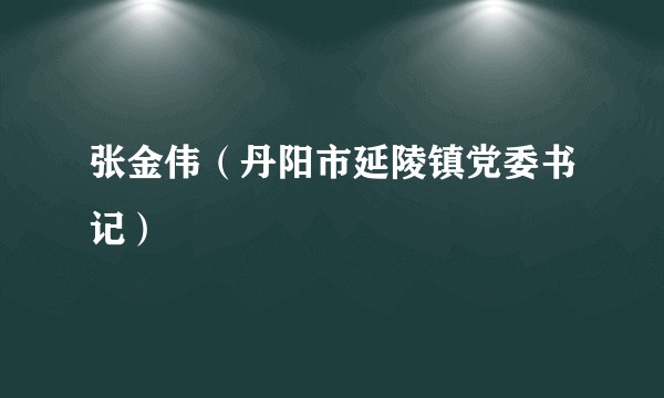 张金伟（丹阳市延陵镇党委书记）