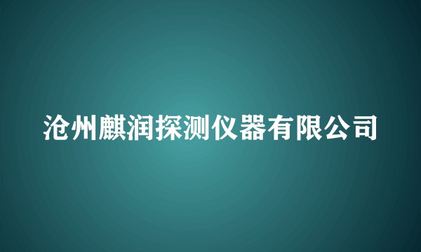 沧州麒润探测仪器有限公司