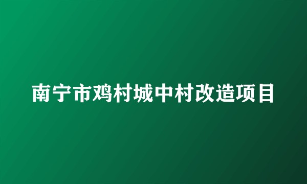 南宁市鸡村城中村改造项目