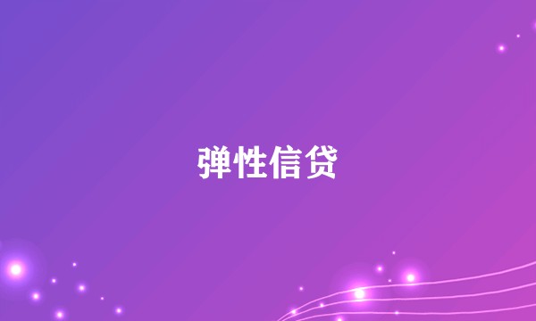 弹性信贷