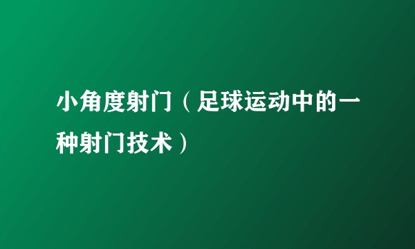 小角度射门（足球运动中的一种射门技术）