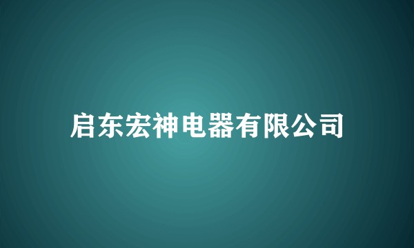 启东宏神电器有限公司