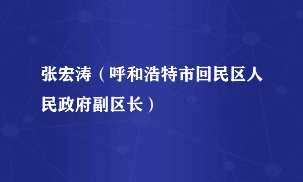 张宏涛（呼和浩特市回民区人民政府副区长）